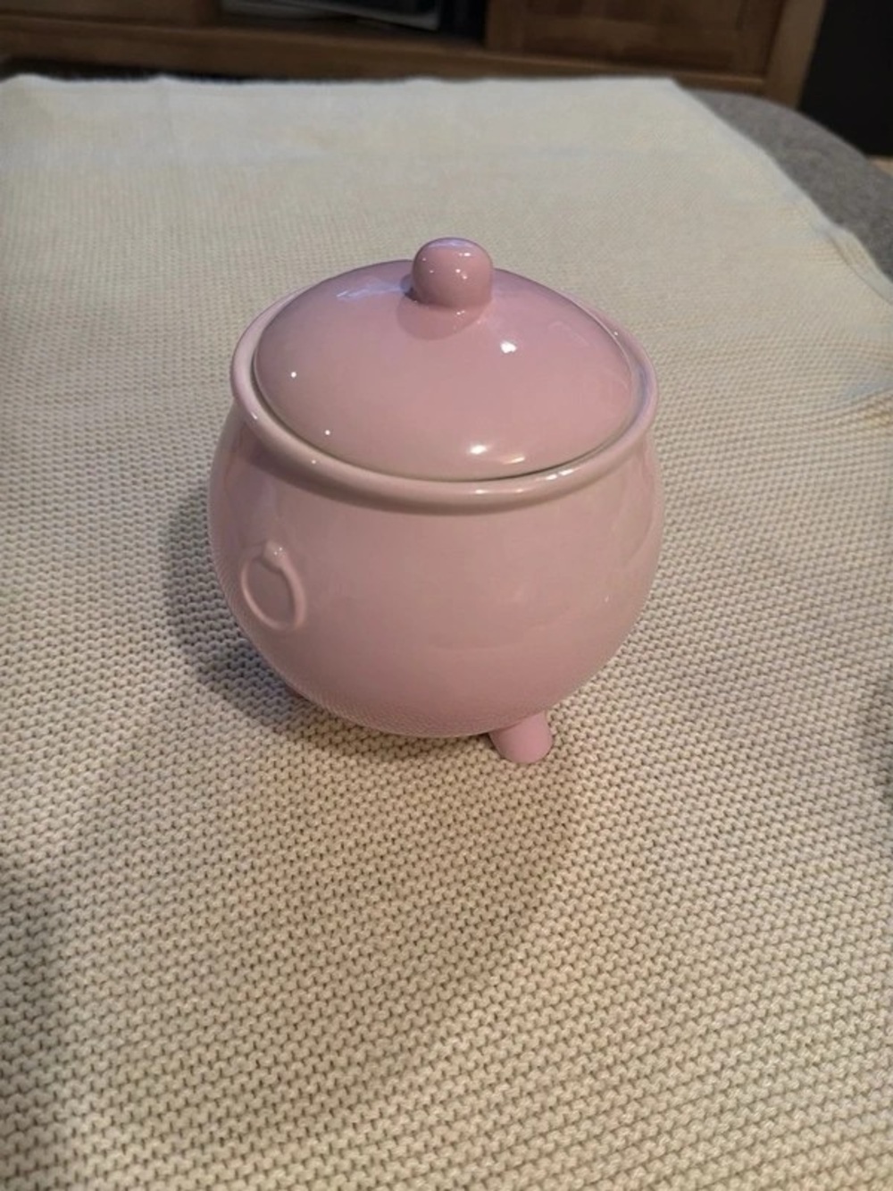Pink Ceramic Storage Jar with Lid - Decorative Kitchen Canister